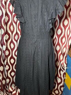 Black Midi Dress with Flutter Sleeves